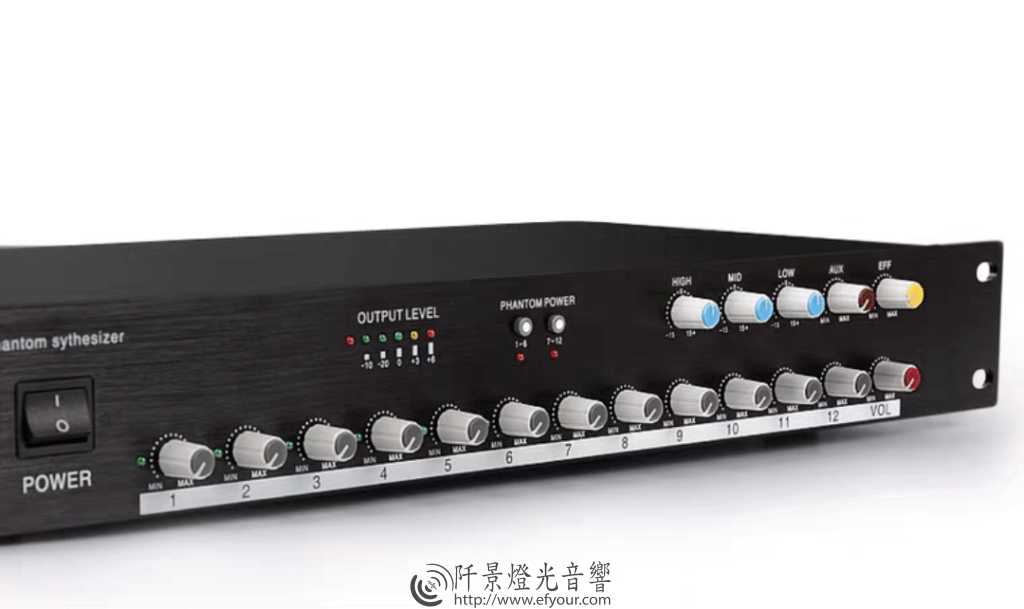 12ch-會議用麥克風-彙整器-簡易混音器-110v訂製款-2-1024x609 會議用12通簡易混音器 可送+48v  (客定)
