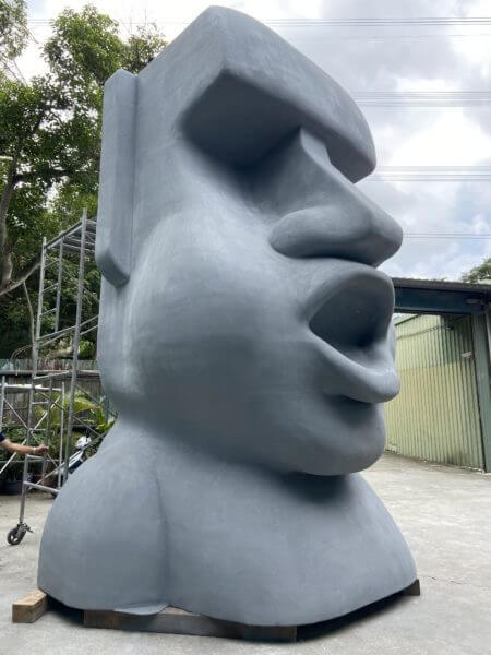 巨大摩艾石像FRP美術道具製作